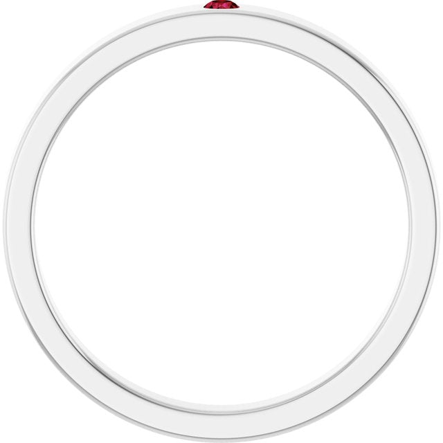 Sterling Silver Lab-Grown Ruby Family Stackable Ring