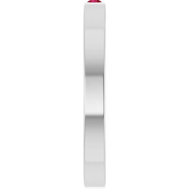 Sterling Silver Natural Ruby Family Stackable Ring