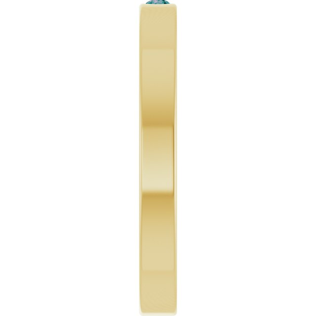 14K Yellow Natural Alexandrite Family Stackable Ring