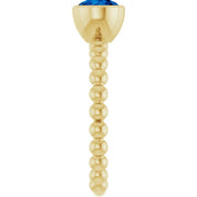 14K Yellow Natural Blue Sapphire Family Beaded Stackable Ring