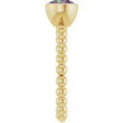 14K Yellow Lab-Grown Alexandrite Family Beaded Stackable Ring