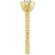 14K Yellow Natural White Sapphire Family Beaded Stackable Ring