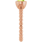 14K Rose Natural Peridot Family Beaded Stackable Ring