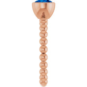 14K Rose Lab-Grown Blue Sapphire Family Beaded Stackable Ring