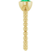 14K Yellow Natural Emerald Family Beaded Stackable Ring