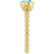 14K Yellow Natural Aquamarine Family Beaded Stackable Ring