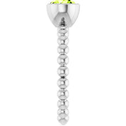 Sterling Silver Natural Peridot Family Beaded Stackable Ring