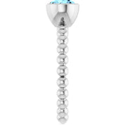 Sterling Silver Natural Aquamarine Family Beaded Stackable Ring