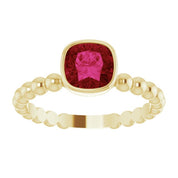 14K Yellow Lab-Grown Ruby Family Stackable Ring