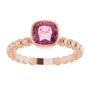14K Rose Natural Pink Tourmaline Family Stackable Ring