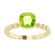 14K Yellow Natural Peridot Family Stackable Ring