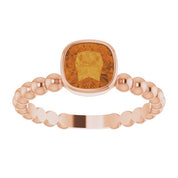 14K Rose Natural Citrine Family Stackable Ring