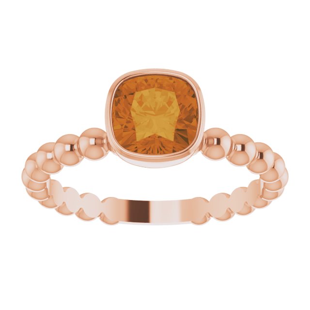 14K Rose Natural Citrine Family Stackable Ring