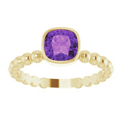 14K Yellow Natural Amethyst Family Stackable Ring
