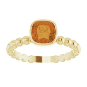 14K Yellow Natural Citrine Family Stackable Ring