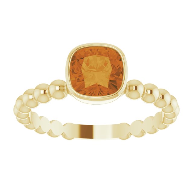 14K Yellow Natural Citrine Family Stackable Ring