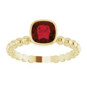 14K Yellow Natural Mozambique Garnet Family Stackable Ring