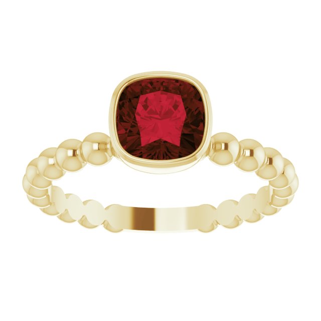 14K Yellow Natural Mozambique Garnet Family Stackable Ring