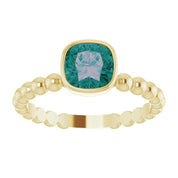 14K Yellow Lab-Grown Alexandrite Family Stackable Ring