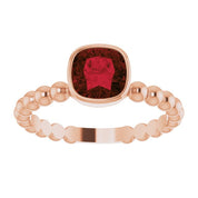 14K Rose Natural Mozambique Garnet Family Stackable Ring