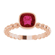 14K Rose Lab-Grown Ruby Family Stackable Ring