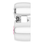 14K White 5x3 mm Oval Natural Pink Tourmaline & .03 CT Natural Diamond Pendant