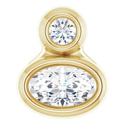 14K Yellow 5x3 mm Oval Natural White Sapphire & .03 CT Natural Diamond Pendant