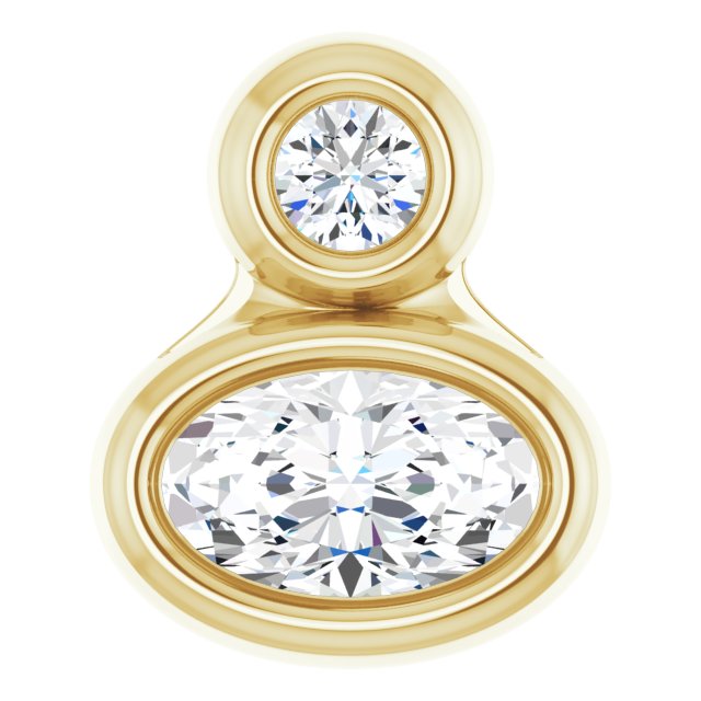 14K Yellow 5x3 mm Oval Natural White Sapphire & .03 CT Natural Diamond Pendant