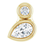 14K Yellow 5x3 mm Pear Natural White Sapphire & .03 CT Natural Diamond Pendant