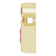 14K Yellow 4x4 mm Square Natural Pink Tourmaline & .03 CT Natural Diamond Pendant