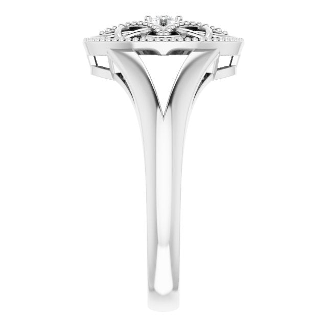 Sterling Silver .025 CT Natural Diamond Ring Size 5