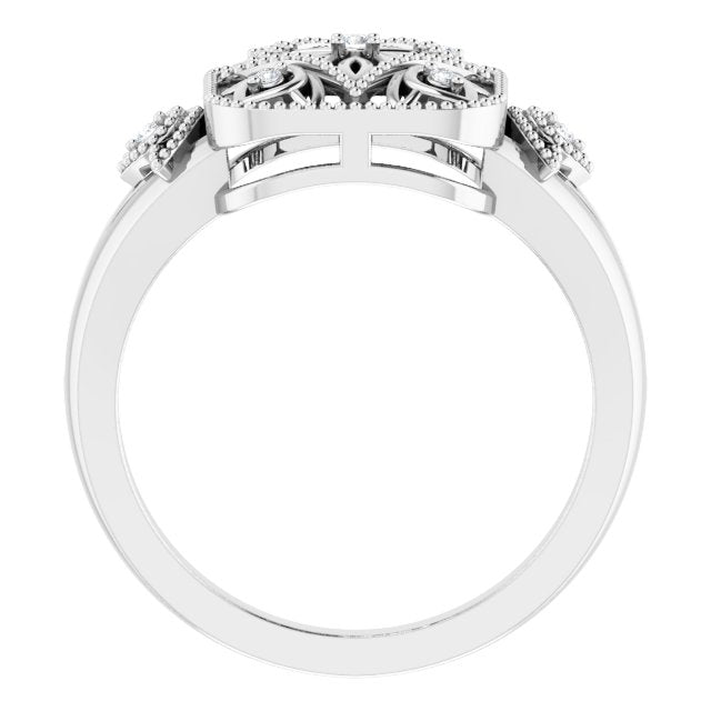 Sterling Silver .05 CTW Natural Diamond Ring