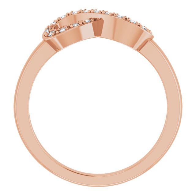 14K Rose 1/10 CTW Natural Diamond Infinity-Inspired Ring
