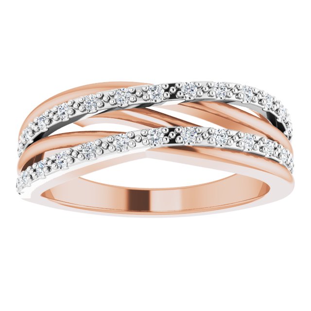 14K Rose/White 1/5 CTW Natural Diamond Ring