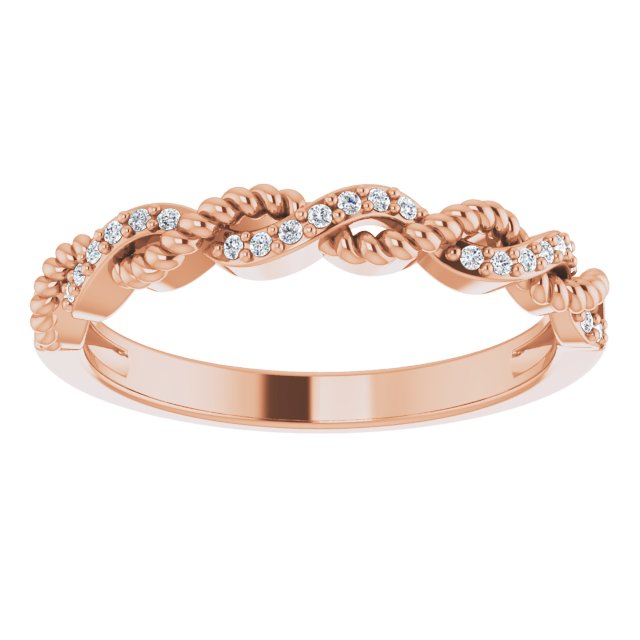 14K Rose Gold 1/10 CTW Natural Diamond Stackable Ring - Elegant Design