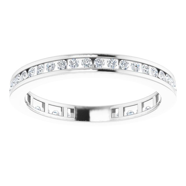 14K White 3/8 CTW Natural Diamond Stackable Ring