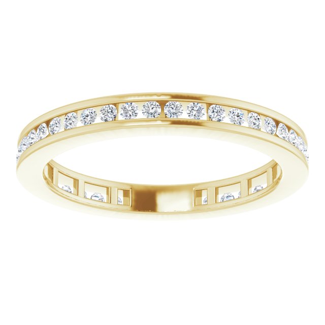 14K Yellow 3/8 CTW Natural Diamond Stackable Ring