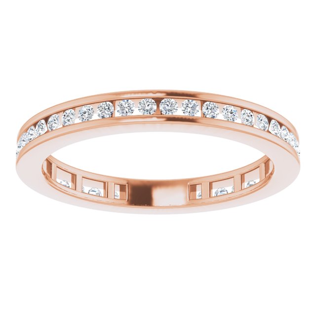 14K Rose 3/8 CTW Natural Diamond Stackable Ring