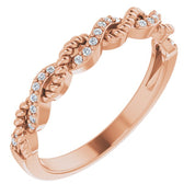 14K Rose Gold 1/10 CTW Natural Diamond Stackable Ring - Elegant Design