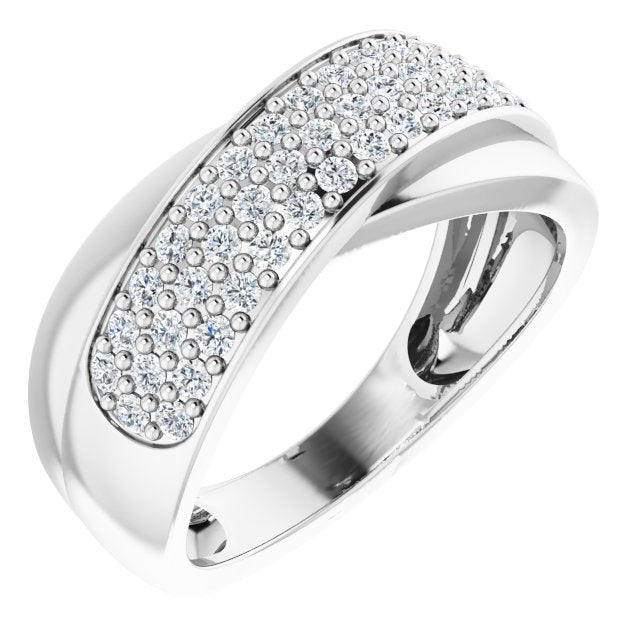 14K White Gold 5/8 CTW Natural Diamond Ring Size 7