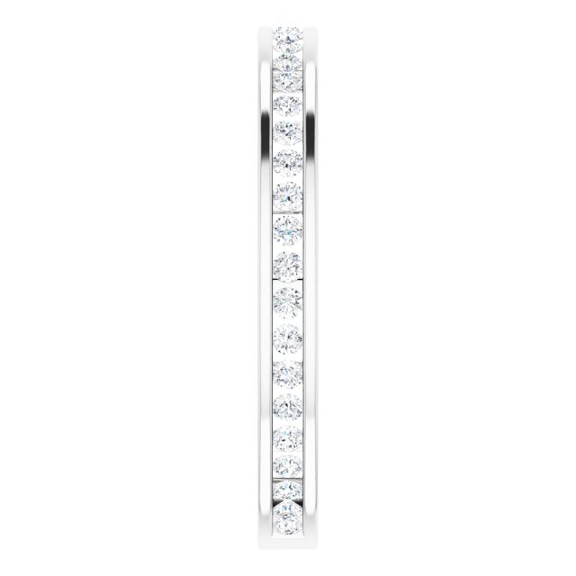 14K White 3/8 CTW Natural Diamond Stackable Ring
