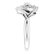 Sterling Silver .025 CTW Natural Diamond Heart Ring Size 5