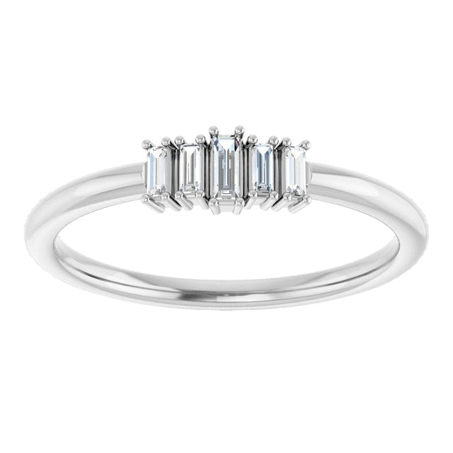 14K White 1/8 CTW Diamond Stackable Ring