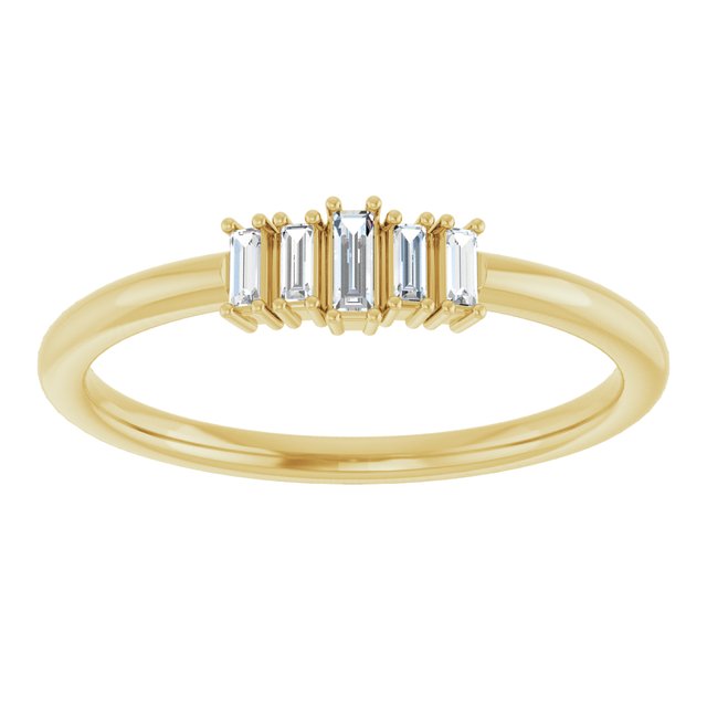 14K Yellow 1/8 CTW Diamond Stackable Ring