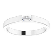 14K White 1/10 CT Natural Diamond Stackable Ring