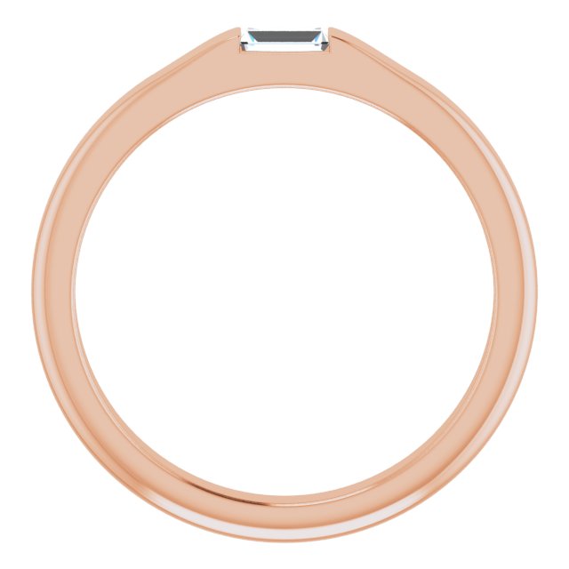 14K Rose 1/10 CT Natural Diamond Stackable Ring