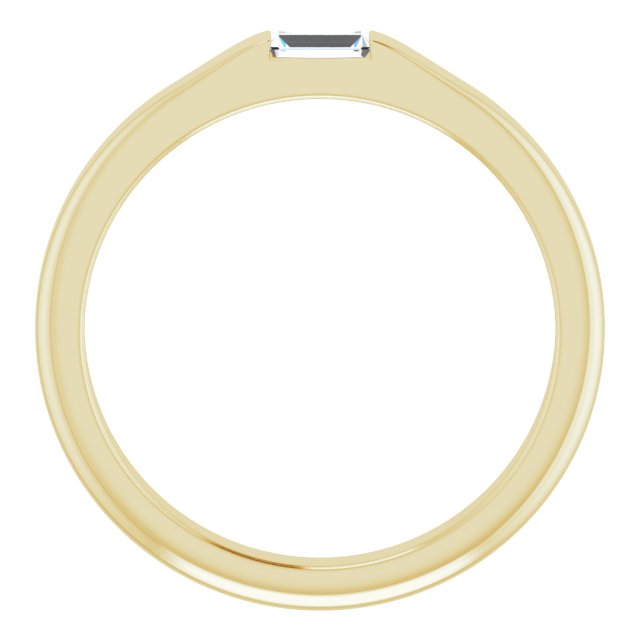 14K Yellow 1/10 CT Natural Diamond Stackable Ring