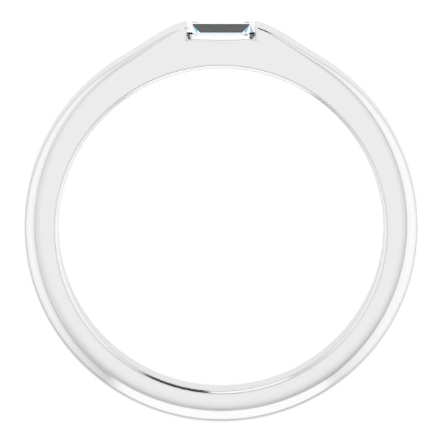 14K White 1/10 CT Natural Diamond Stackable Ring