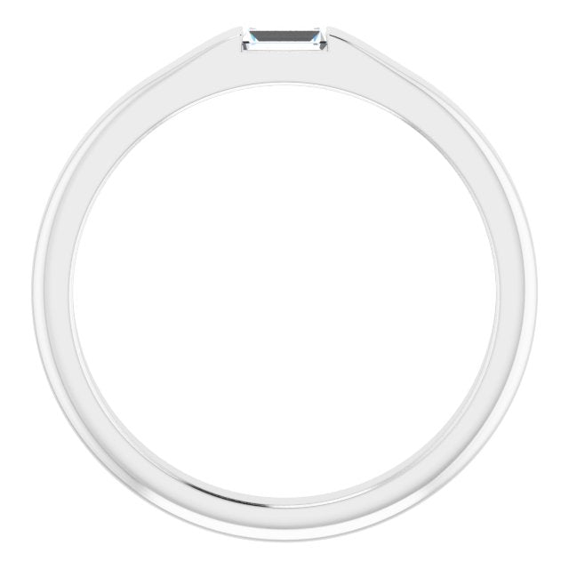 Platinum 1/10 CT Natural Diamond Stackable Ring