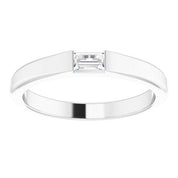 Platinum 1/10 CT Natural Diamond Stackable Ring
